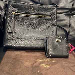 Kate spade black leather crossbody- chester street Desi